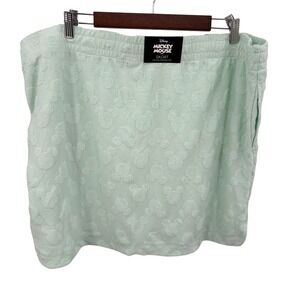 Disney Mickey Mouse Mint Green Embossed Terry Skort XL Women New